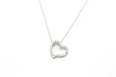 Folli Follie フォリフォリ ハートネックレス K18WG ホワイトゴールド ダイヤモンド 0.34ct 【460】2143200554213