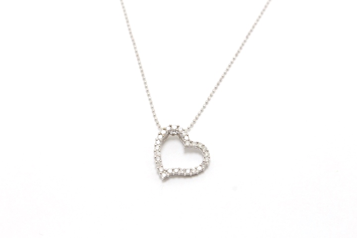 K18WG ホワイトゴールド ネックレストップ ダイヤモンド0.34ct