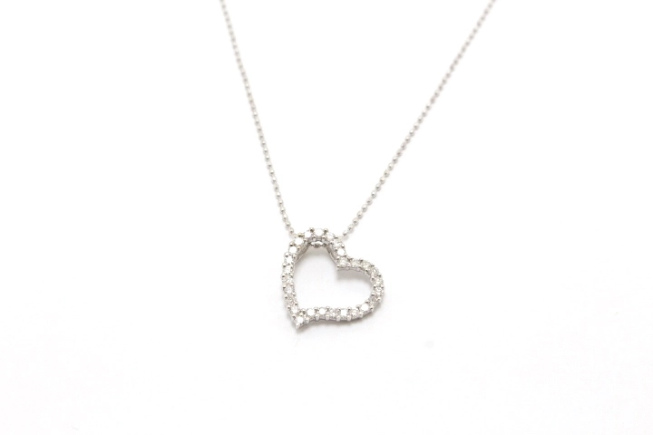 Folli Follie フォリフォリ ハートネックレス K18WG ホワイトゴールド ダイヤモンド 0.34ct 【460】2143200554213