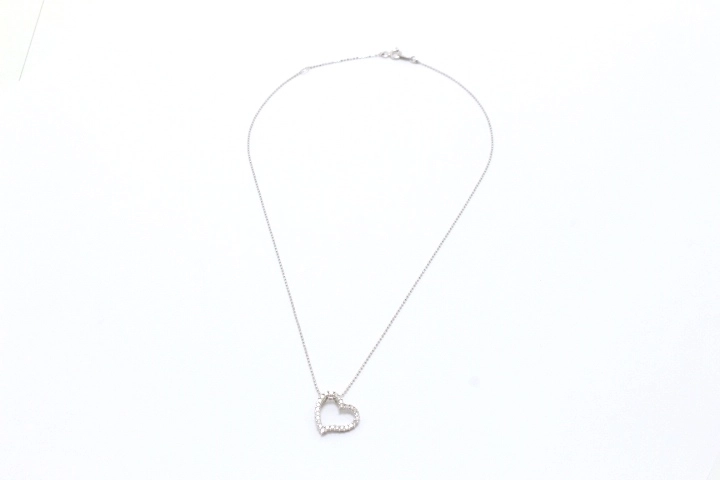 Folli Follie フォリフォリ ハートネックレス K18WG ホワイトゴールド ダイヤモンド 0.34ct 【460】2143200554213