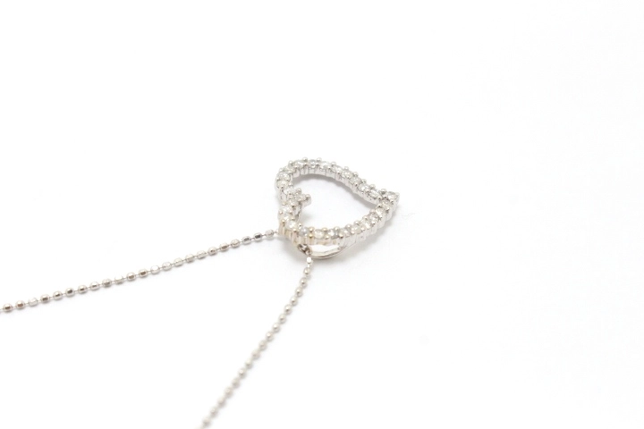 Folli Follie フォリフォリ ハートネックレス K18WG ホワイトゴールド ダイヤモンド 0.34ct 【460】2143200554213