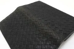 BOTTEGA VENETA ボッテガ・ヴェネタ イントレチャートコンチネンタルウォレット 2つ折り長財布 156819-VBD51 ブラック/グレー レザー 【460】2143200554527