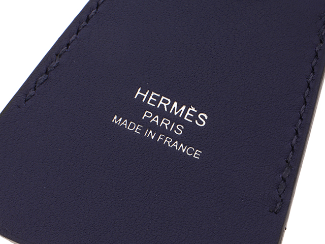 HERMES エルメス クロシェットネームタグ ブルーアンクル