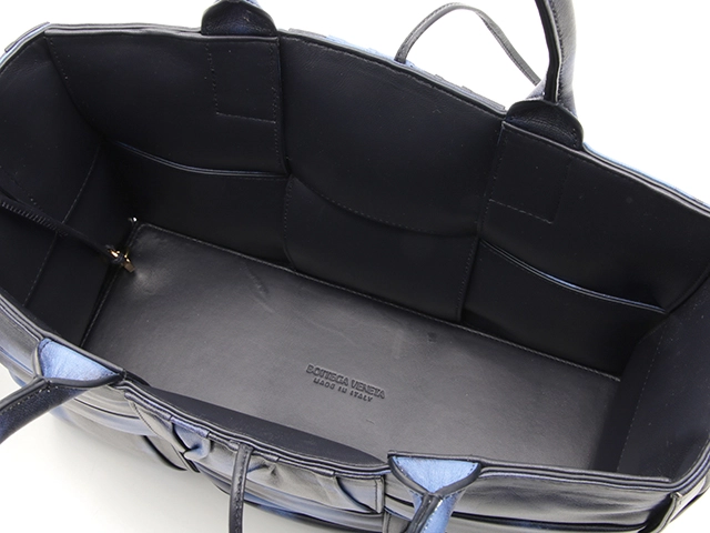 Bottega Veneta ボッテガ・ヴェネタ スモール ザ・アルコ トート ブラック/パープル レザー 【472】KS