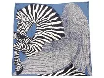 HERMES エルメス カレ90 ZEBRA PEGASUS ブルージーン／キャバン シルク