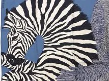 HERMES エルメス カレ90 ZEBRA PEGASUS ブルージーン／キャバン シルク