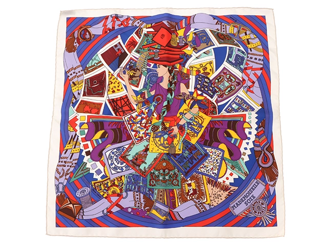 HERMES エルメス/カレ45/博物館美術館/ホワイト/Aランク/69 HERMES エルメス/カレ45/博物館美術館/ホワイト/Aランク/69