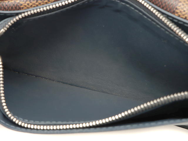 【極美品】ルイヴィトン ダミエ エベヌ ポルトフォイユ　ブラザ ネイビー 長財布 LOUIS VUITTON ルイヴィトン ポルトフォイユ・ブラザ ダミエ・エベヌ