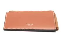 CELINE　セリーヌ　パース付きジップドカードホルダー　10K082CZ1.04LI　タン PVC/レザー【207】2143200567855