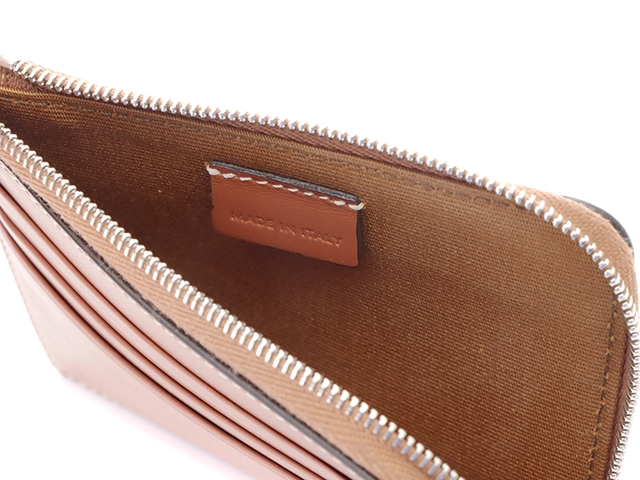 CELINE　セリーヌ　パース付きジップドカードホルダー　10K082CZ1.04LI　タン PVC/レザー【207】2143200567855