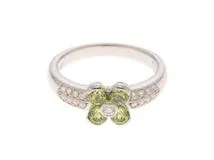 JEWELRY　ジュエリー　リング　PT950プラチナ　ペリドット0.78/ダイヤモンド0.20 　7.5g　　#14　　2143200570602【472】H