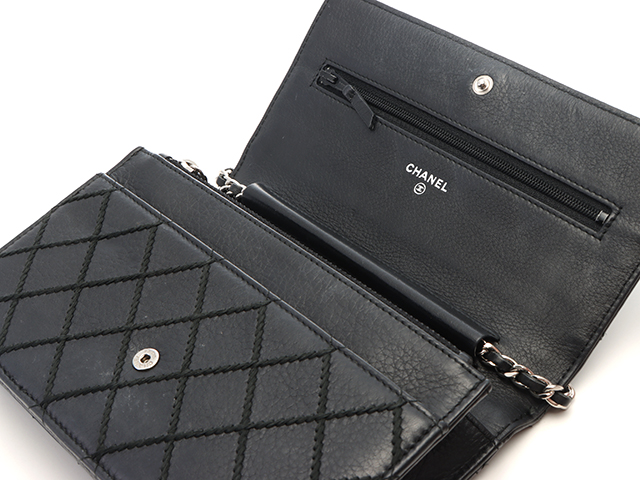 CHANEL シャネル ワイルドステッチマトラッセチェーンウォレット  