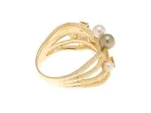 JEWELRY　ジュエリー　リング　　K18　パール　イエローダイヤモンド/0.27　パール 　5.5g　#13　2143200574686【472】H