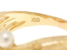 JEWELRY　ジュエリー　リング　　K18　パール　イエローダイヤモンド/0.27　パール 　5.5g　#13　2143200574686【472】H