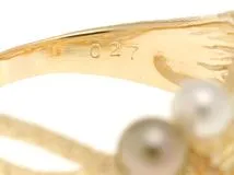 JEWELRY　ジュエリー　リング　　K18　パール　イエローダイヤモンド/0.27　パール 　5.5g　#13　2143200574686【472】H
