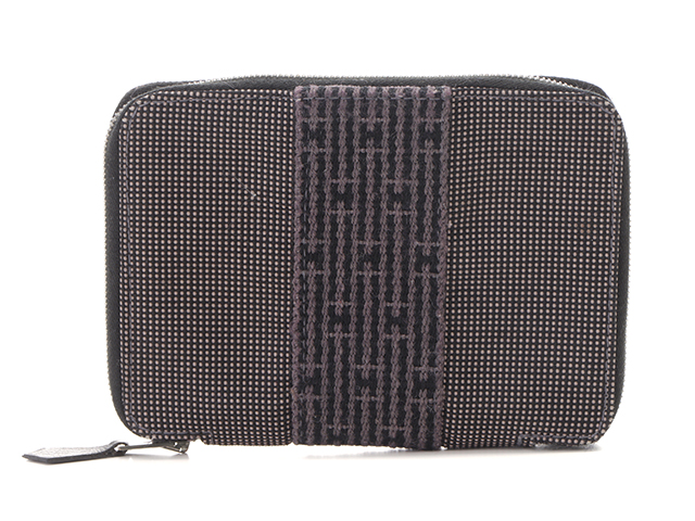 HERMES エルメス エールライン財布 グレー/シルバー金具 【472