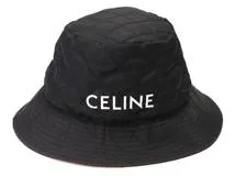 CELINE　 セリーヌ 　バケットハット　ブラック／オレンジ　ナイロン　Ｓサイズ　2AUB0930C　【472】H