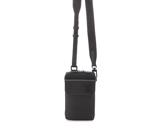 LOUIS VUITTON　ルイ・ヴィトン　LV アエログラム フォン ポーチ　フォン ポーチ グレインレザー　ノワール　M5708【472】AH