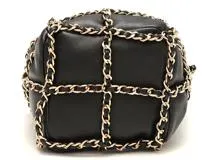 CHANEL　シャネル　巾着チェーンショルダーバッグ　ブラック　ラムスキン　AS2314　【471】Ａ