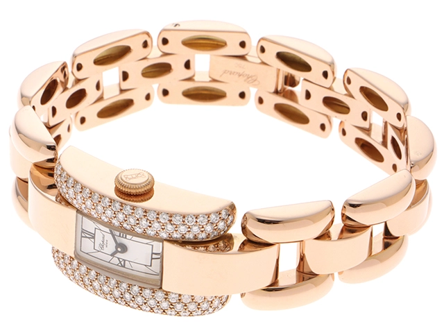 Chopard　ショパール　ラストラーダ・ダイヤベゼル　クォーツ　41/6547　PG　ピンクゴールド　レディース腕時計【431】