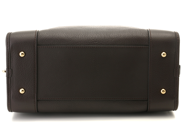 LOEWE ロエベ アマソナ28 ダークブラウン レザー ハンドバッグ 011107