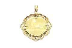 JEWELRY ノンブランドジュエリー マン島キャットCROWN金貨 ペンダントトップ 1/5oz K18/K24 マルチカラーストーン 0.24ct ダイヤモンド 0.03ct 【460】2143200577533