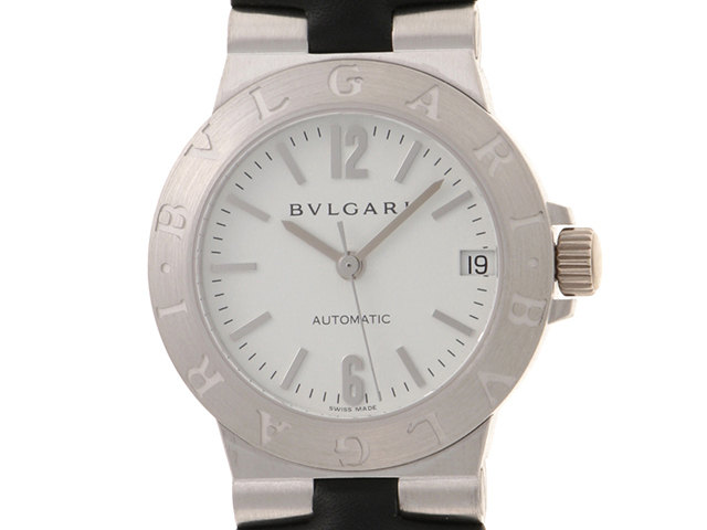 BVLGARI ブルガリ レディース オートマチック ディアゴノ スポーツ LCVW29G ホワイト文字盤 K18WG/レザー【472】HK  の購入なら「質」の大黒屋（公式）