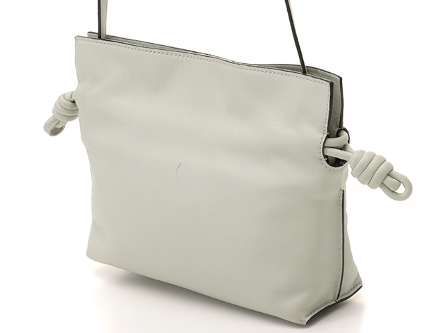 【LOEWE】グレー フラメンコパース ショルダーバッグ LOEWE ロエベ フラメンコミニ パールグレー レザー ショルダー