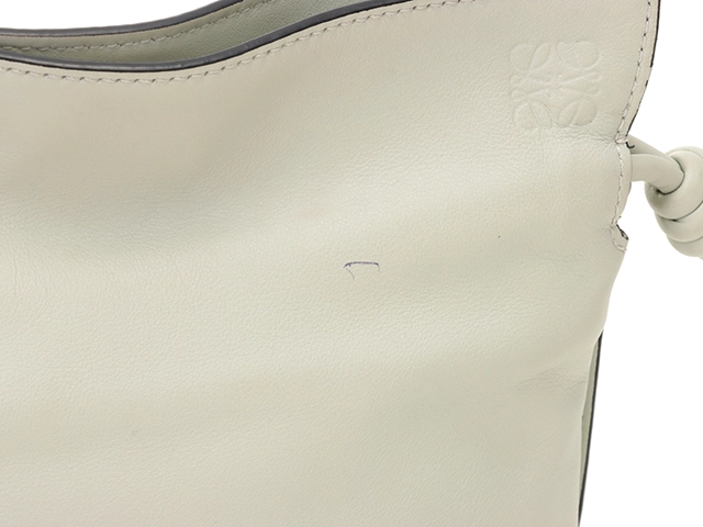 LOEWE　ロエベ　フラメンコミニ　パールグレー　レザー　ショルダーバッグ　A411FC2X37　2143200578394　【205】