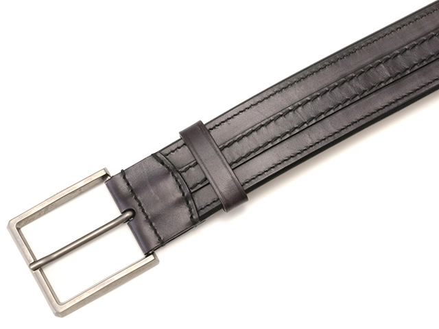 Berluti ベルルッティ ベルト ネイビー/シルバー色金具 レザー【472】UH