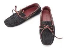Berluti　ベルルッティ　カリグラフィドライビングシューズ　メンズ7ハーフ　ネイビー/ブラウン　スウェード　2143200585224　【200】
