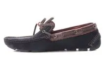 Berluti　ベルルッティ　カリグラフィドライビングシューズ　メンズ7ハーフ　ネイビー/ブラウン　スウェード　2143200585224　【200】
