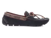 Berluti　ベルルッティ　カリグラフィドライビングシューズ　メンズ7ハーフ　ネイビー/ブラウン　スウェード　2143200585224　【200】
