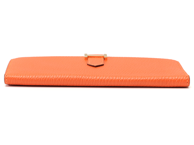 HERMES エルメス ベアンスフレ 長財布 エプソン オレンジ