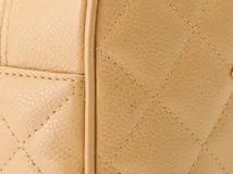 CHANEL シャネル マトラッセ ミニボストンバッグ ベージュ/GP キャビア 【430】2143200588263