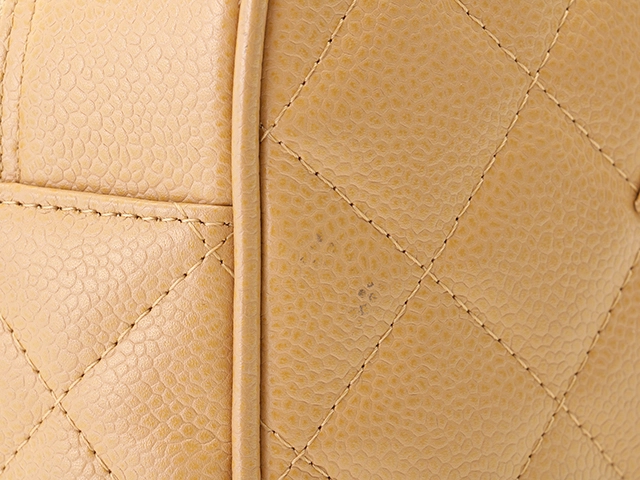 CHANEL シャネル マトラッセ ミニボストンバッグ ベージュ/GP キャビア 【430】2143200588263