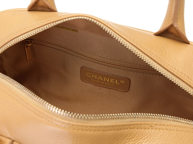 CHANEL シャネル マトラッセ ミニボストンバッグ ベージュ/GP キャビア 【430】2143200588263