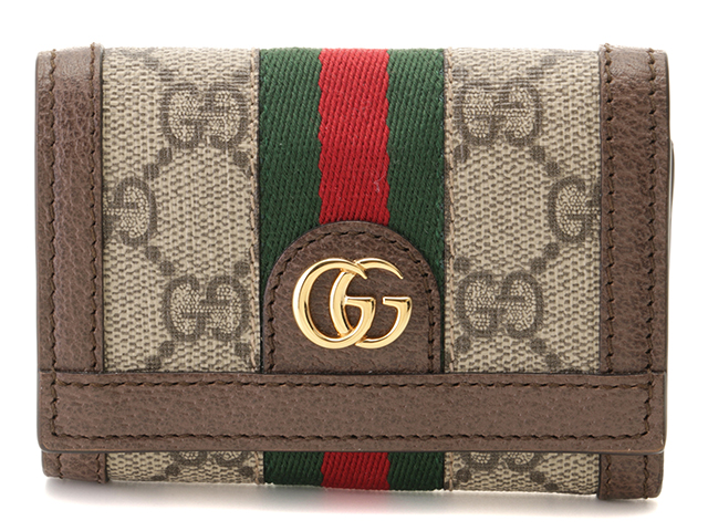 GUCCI グッチ オフィディア 三つ折財布 644334 ベージュ/ダークブラウン PVC/レザー【433】 の購入なら「質」の大黒屋（公式）