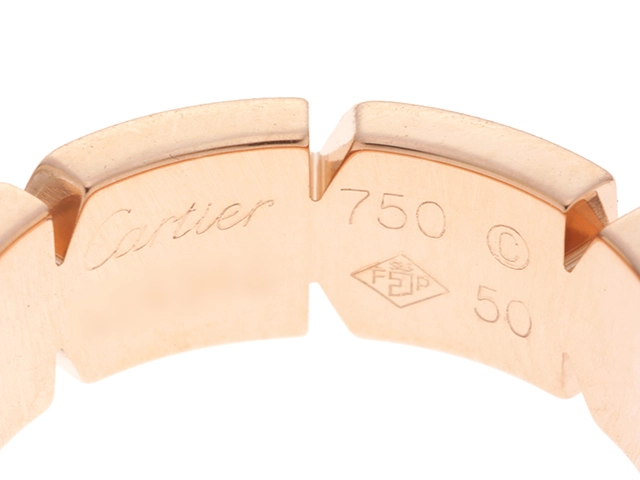 Cartier　カルティエ　タンクフランセーズ 　リング　K18ピンクゴールド　#50　ダイヤモンド 　8.0g　2143200592468　【437】