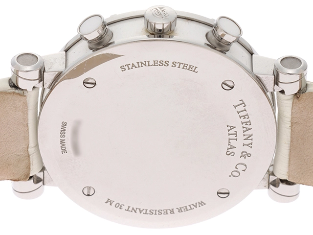TIFFANY＆CO. ティファニー 腕時計 レディース アトラス クロノグラフ ハートデイト ステンレススティール ホワイト文字盤 ベルト状態考慮 2143200593168【430】