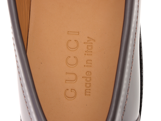 GUCCI　グッチ　ホースビットローファー　メンズ7　ブラウン/シルバー金具　レザー　776660　2143200596817　【432】