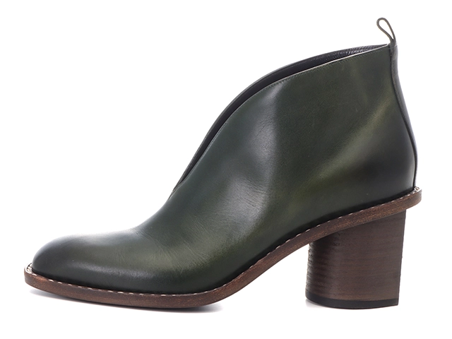 CELINE　セリーヌ　ブーティ　レディース36.5　モスグリーン　カーフ/ウッド　316963ABHC　2143200597388　【432】