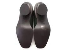 CELINE　セリーヌ　ブーティ　レディース36.5　モスグリーン　カーフ/ウッド　316963ABHC　2143200597388　【432】