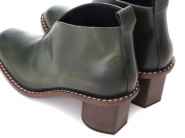CELINE　セリーヌ　ブーティ　レディース36.5　モスグリーン　カーフ/ウッド　316963ABHC　2143200597388　【432】