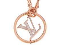 LOUIS VUITTON　ルイヴィトン　小物　ネックレス・ソートワール　LV　スエラー　PGGP　ピンクゴールド金具　メタル・エナメル　M01224【472】HA