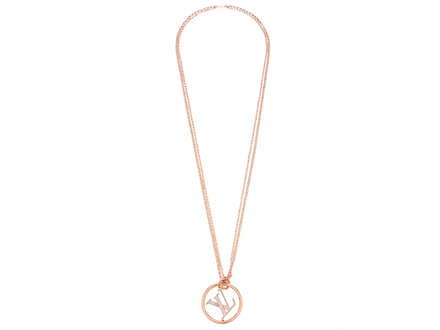 LOUIS VUITTON ルイヴィトン 小物 ネックレス・ソートワール LV スエラー PGGP ピンクゴールド金具 メタル・エナメル M01224【472】HA