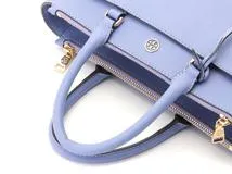 TORY BURCH トリーバーチ 2Way  バッグ ショルダー　メッセンジャーバッグ　ブルー　ＰＶＣ　2143200600163【208】