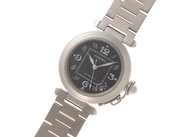 Cartier カルティエ パシャC W31043M7 ブラック文字盤 ステンレススチール オートマチック メンズ時計【207】2143200601689