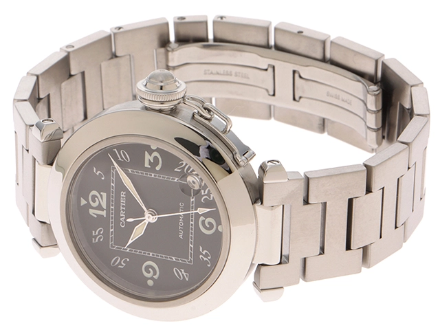 Cartier カルティエ パシャC W31043M7 ブラック文字盤 ステンレススチール オートマチック メンズ時計【207】2143200601689