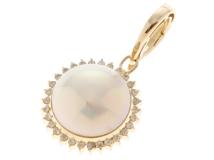 JEWELRY ノンブランド ジュエリー  ペンダント トップ K18 イエローゴールド ダイヤモンド マベパール 3.5g【473】